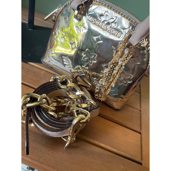 Michael Kors Gold Satchel Bag - Picture 3 of 6